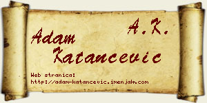 Adam Katančević vizit kartica